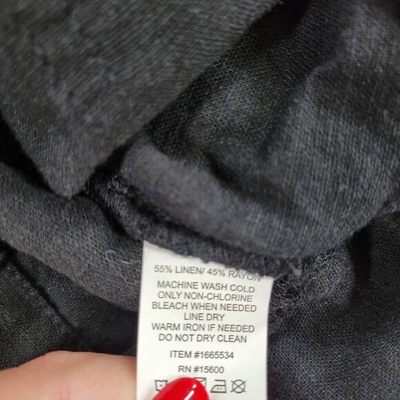 Briggs Womens Shorts Large Black Linen Blend Drawstring Elastic Waist Pull On - Picture 8 of 12